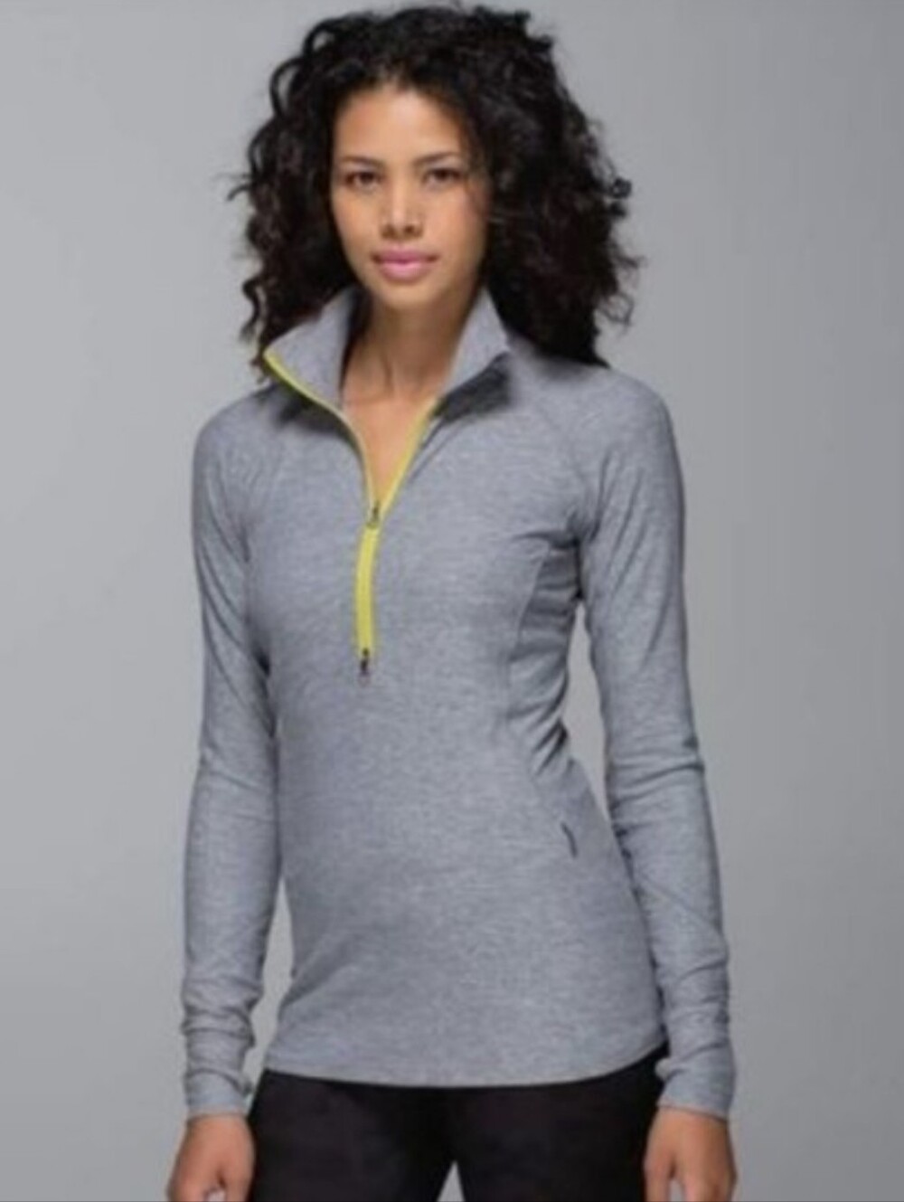 Lululemon Race Your Pace Pullover Sweatshirt 1/2 Zip Heathered Slate Women's 10
